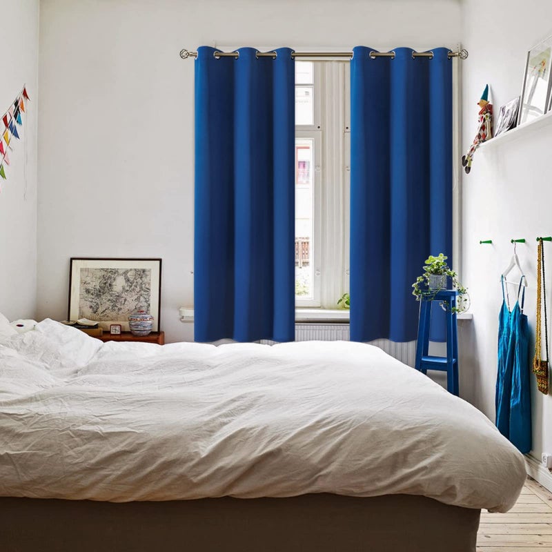 BGment Blackout Curtains for Bedroom - Grommet Thermal Insulated Room Darkening Curtains for Living Room, 42 x 63 Inch, 2 Panels, Royal Blue - Image 2